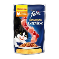 Felix пауч Sensations СуперВкус Индейка/ягоды д/кошек 75г