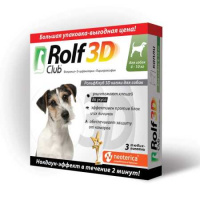 Капли Rolf Club 3D от клещей и блох д/собак 4-10кг 1шт