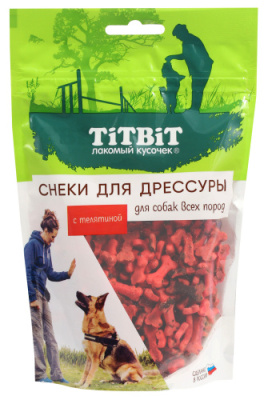 TiTBiT Снеки д/дрессуры с телятиной д/собак 100г