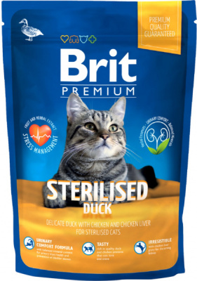 Brit Premium Cat Sterilised 800г утка/курица/печень