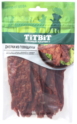 TiTBiT Меню от Шефа Джерки мясные из говядины д/собак 70г