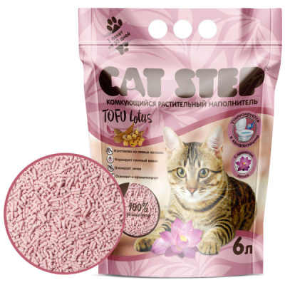 Cat Step Tofu Lotus 6л, растительный, комкующийся