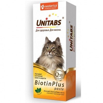 Unitabs паста BiotinPlus д/шерсти д/кошек 120мл
