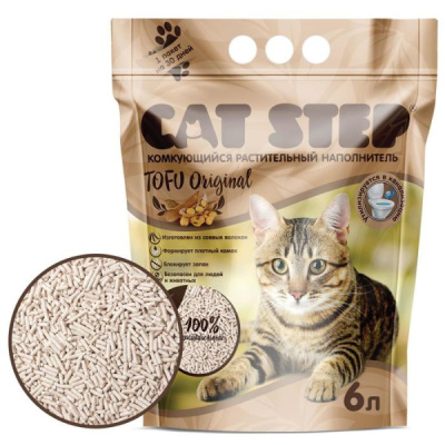 Cat Step Tofu Original 6л, растительный комкующийся