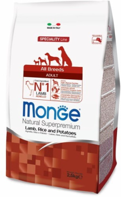 MONGE Dog 2,5кг д/собак всех пород Ягненок/картофель