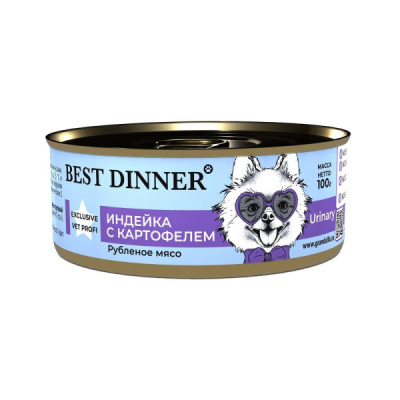 Best Dinner Urinary д/собак конс. Индейка/картофель 100г