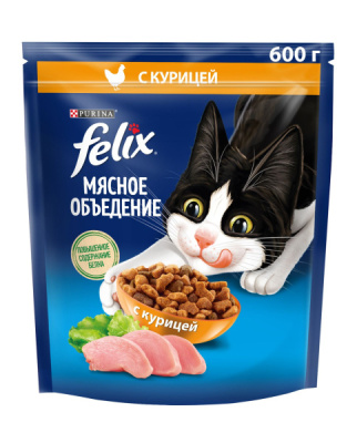 Felix Мясное объедение д/кошек с курицей 600г