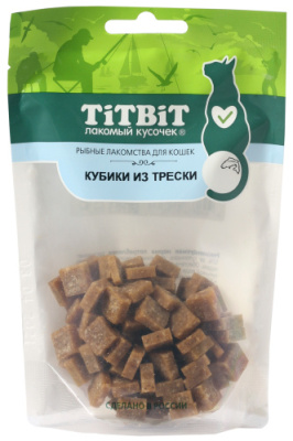 TiTBiT Кубики из трески д/кошек 60г