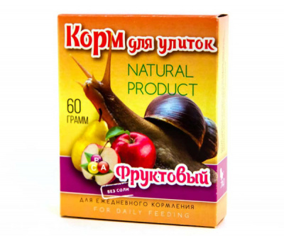 Корм д/улиток Эльф Фруктовый 60г (коробка)