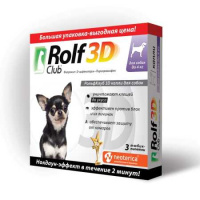 Капли Rolf Club 3D от клещей и блох д/собак до 4кг 1шт